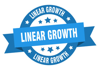 linear growth round ribbon isolated label. linear growth sign