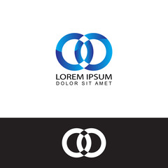 double ring infinity logo template design