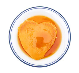 Delicious vanilla cream, egg custard with caramel sauce