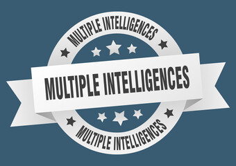 multiple intelligences round ribbon isolated label. multiple intelligences sign