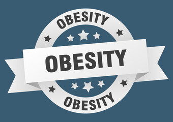 Fototapeta premium obesity round ribbon isolated label. obesity sign