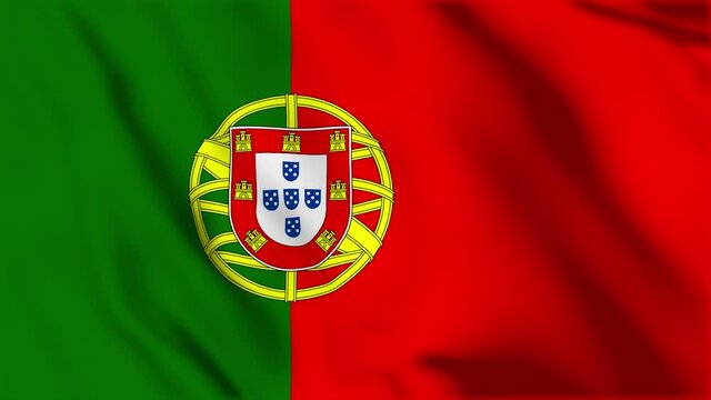 Waving flag loop. National flag of Portugal