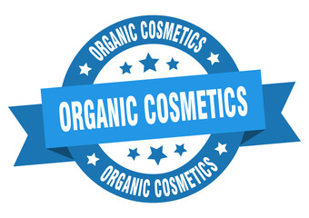 Fototapeta premium organic cosmetics round ribbon isolated label. organic cosmetics sign