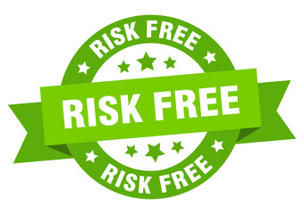 risk free round ribbon isolated label. risk free sign
