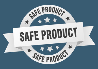 safe product round ribbon isolated label. safe product sign