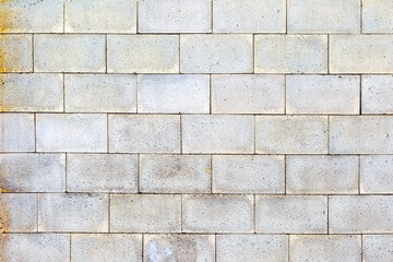 Abstract background old white brick wall with cracks and scratches. Landscape style. Great background or texture.