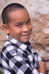 Portrait of a cute asia thai boy smiling