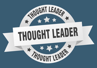 thought leader round ribbon isolated label. thought leader sign