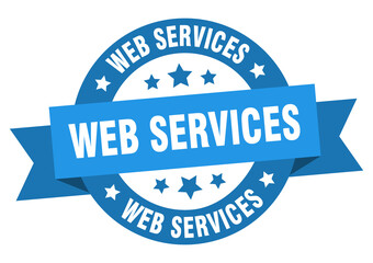 web services round ribbon isolated label. web services sign