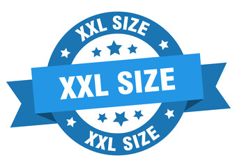 xxl size round ribbon isolated label. xxl size sign