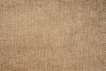 Fototapeta na wymiar Brown linen and silk fabric texture closeup as fabric background