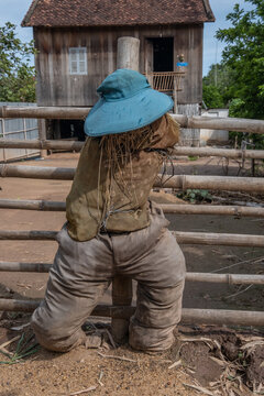 Anti Covid 19 Scarecrows In Countryside Of Cambodia, Many People Believe That Will Keep Bad Spirit Away From Their Home