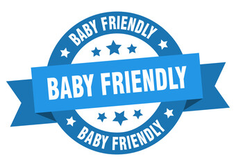 baby friendly round ribbon isolated label. baby friendly sign