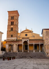 Terracina Cathedral dedicated to Saint Caesarius of Terracina and formerly to Saint Peter with Bell...