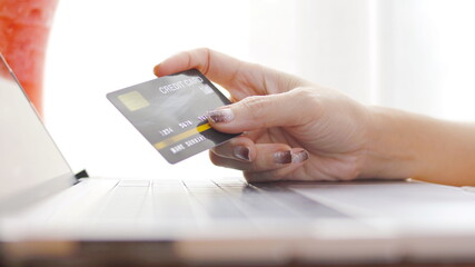 online shopping online,Hand with credit card, online shopping concept