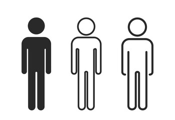 man icon set. person web design symbols