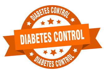 diabetes control round ribbon isolated label. diabetes control sign