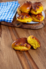homemade sweet bread with pumpkin and apples