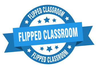 flipped classroom round ribbon isolated label. flipped classroom sign