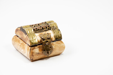 Wedding rings in wooden box.