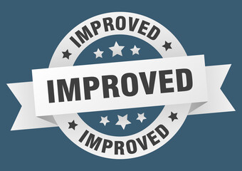 Obraz premium improved round ribbon isolated label. improved sign
