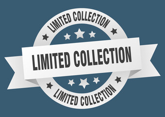limited collection round ribbon isolated label. limited collection sign
