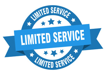 limited service round ribbon isolated label. limited service sign