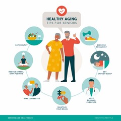 Healthy aging and senior wellness - obrazy, fototapety, plakaty