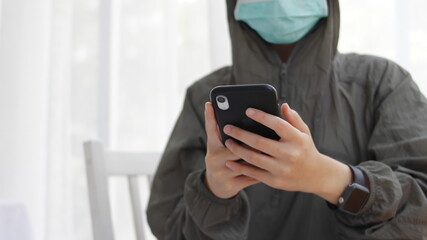 young man using mobile phone