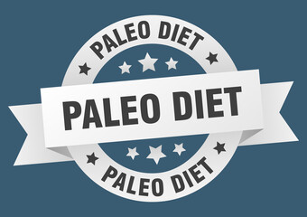 Obraz premium paleo diet round ribbon isolated label. paleo diet sign