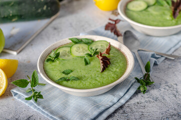 Fresh fruit gazpacho soup