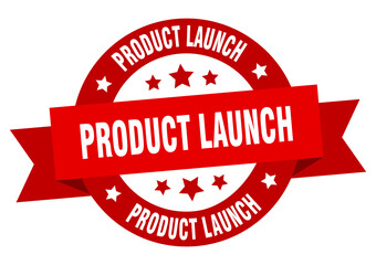product launch round ribbon isolated label. product launch sign