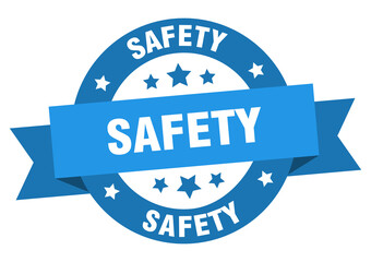 safety round ribbon isolated label. safety sign