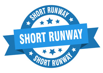 Obraz premium short runway round ribbon isolated label. short runway sign