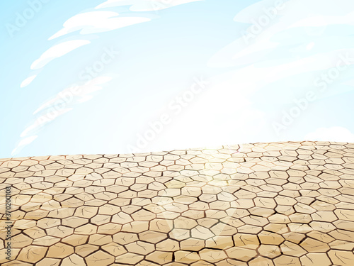 荒地の背景 乾燥してひび割れた大地の風景イラスト 昼 Wall Mural ふわぷか 荒地の背景 乾燥してひび割れた大地の風景イラスト 昼 Wall Mural ふわぷか