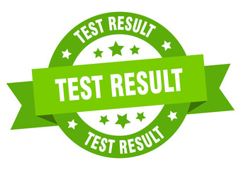 test result round ribbon isolated label. test result sign