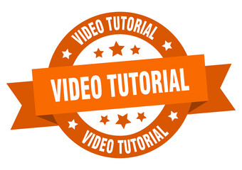 video tutorial round ribbon isolated label. video tutorial sign