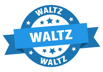 waltz round ribbon isolated label. waltz sign