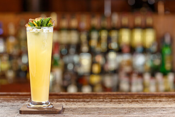 Refreshing cocktail with pineapple