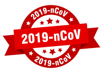 2019-ncov round ribbon isolated label. 2019-ncov sign