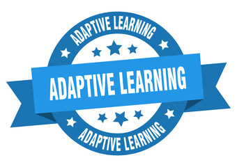 adaptive learning round ribbon isolated label. adaptive learning sign