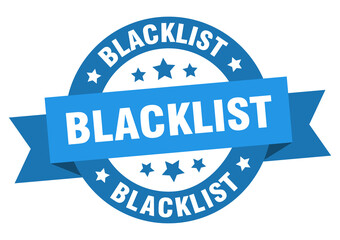 blacklist round ribbon isolated label. blacklist sign