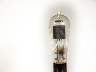 Close up of a vintage electronic tube