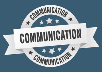 communication round ribbon isolated label. communication sign