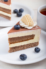 cream cake in a plate