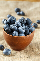 wet blueberries in a plate