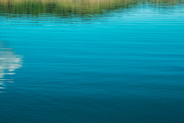 reflection in blue water