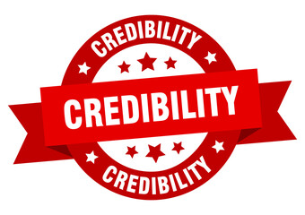 credibility round ribbon isolated label. credibility sign