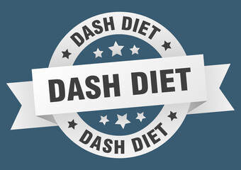 dash diet round ribbon isolated label. dash diet sign