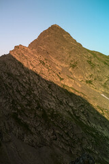 Mountains landscape in summer time hiking and trekking